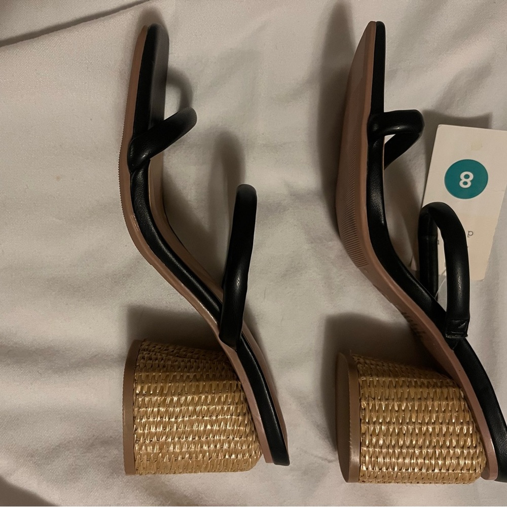 a new day Black and Tan Heeled Sandals